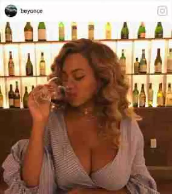 New Mum Beyonce Spotted Drinking Wine (Photo)